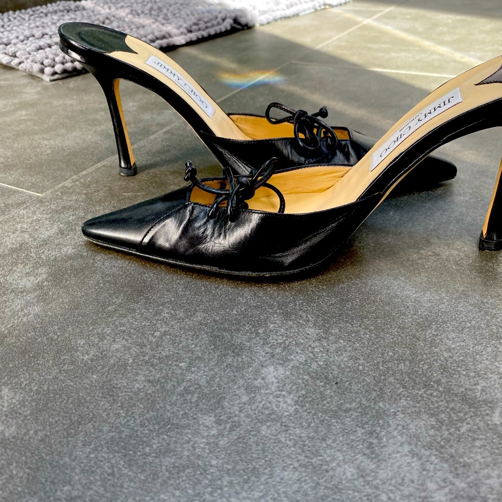 Jimmy Choo leather pointed toe Mules